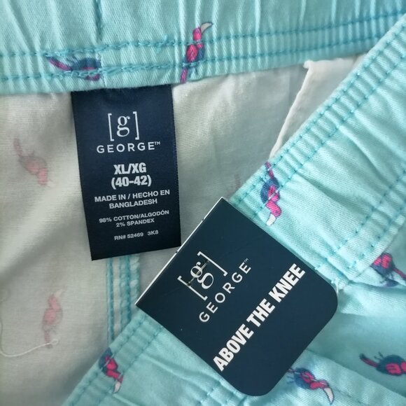 NWT George Light Blue Above The Knee Toucan Beach Swim Shorts Size XL (40-42) - Picture 5 of 6